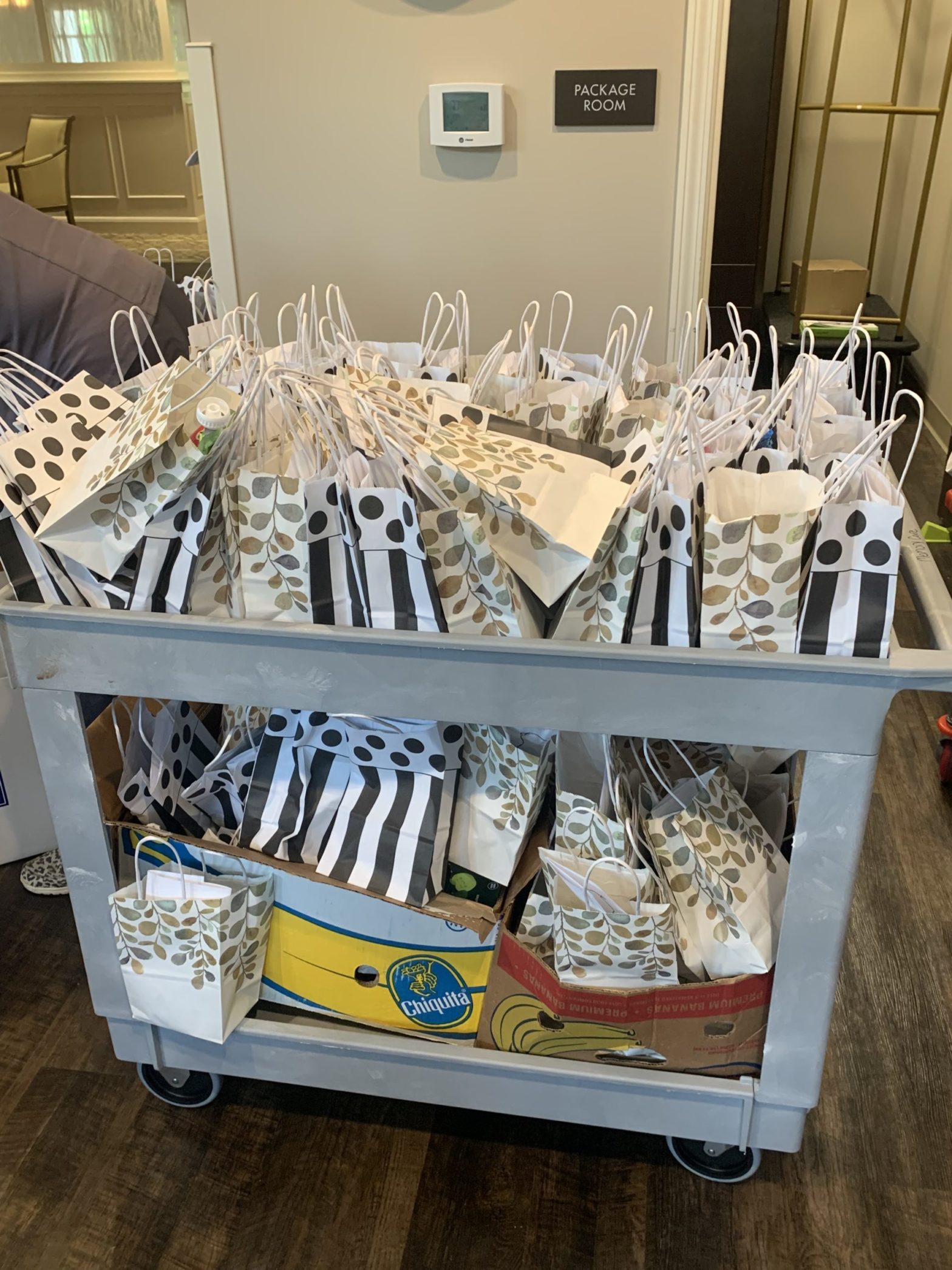 gift bags in cart