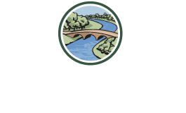 Clarendale Indian Lake logo featuring a scenic bridge and river with surrounding greenery.